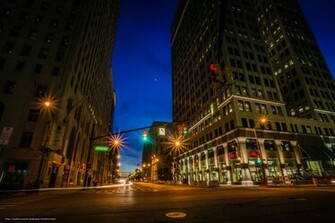 Wallpaper Detroit City Night Lights Desktop