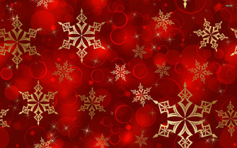 Gold Snowflakes Red Christmas Wallpaper