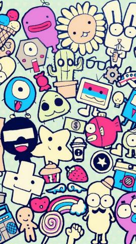 Cute Stickers Phone Wallpaper HD