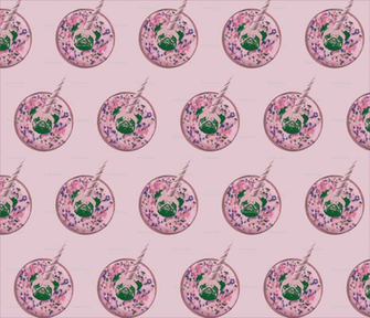 Pugicorn Donuts Wallpaper Jade Spoonflower