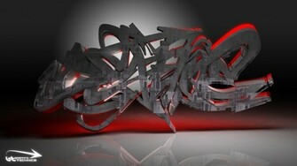 3d Graffiti Red Black Background Wallpaper