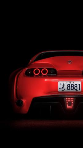 Wallpaper Toyota Supra Sportscar Red Rear