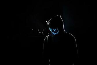 Man Hood Mask Neon Glow Stock Photos Image HD Wallpaper