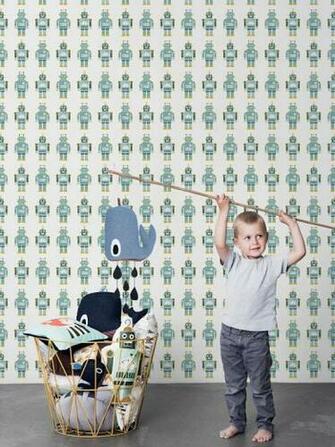 Motif Kids Wallpaper Robots Robot Collection By Ferm Living