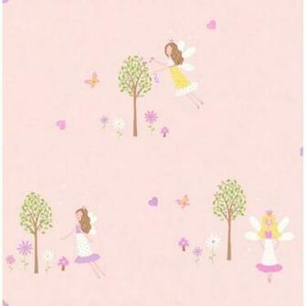 Decorline Carousel Fairy Garden Childrens Wallpaper Pink Dl21127