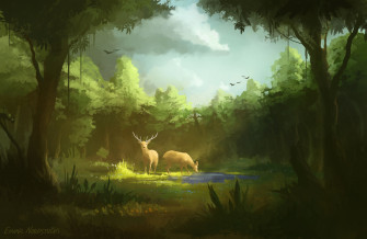 Fantasy Deer 4k Ultra HD Wallpaper By Einar Nordstr M