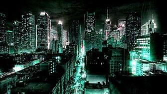 HD Cyan City Landscape