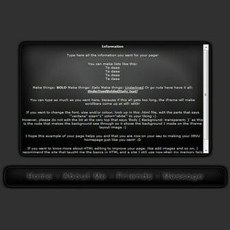Imvu Div Iframe Layouts Slick Simple Black Layout