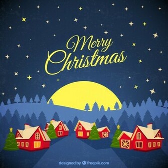 Christmas Village Background Vector