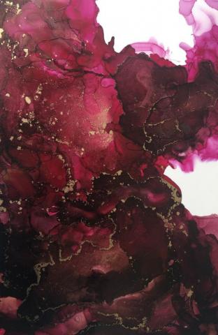 Cranberry Chill Gold Abstract Wallpaper