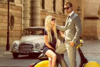 Vespa Vintage Boy Girl Street A Car Wallpaper Photos Pictures