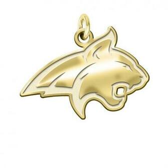 Montana State Bobcats 14k Yellow Gold Natural Finish Cut Out Logo