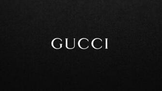 Gucci White Logo On Black Background Tablet