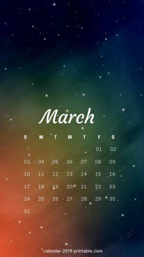 March iPhone Background Calendar 2019calendar