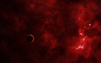 Outer Space Red 4k Wallpaper