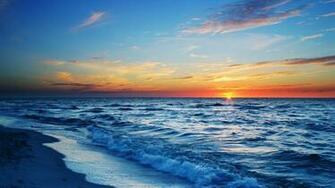 Wallpaper Sea Beach Evening Sun Sunset 4k