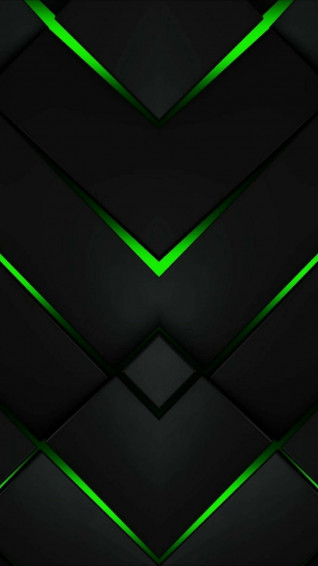 3d Material Neon Green And Black Pattern Wallpaper