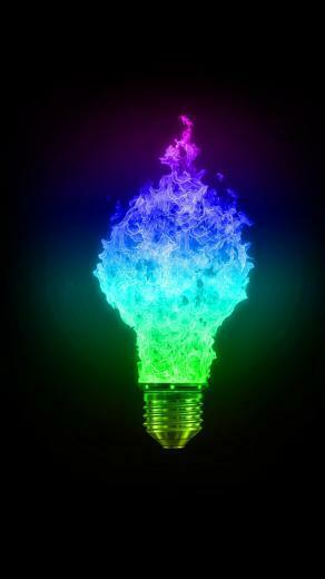 iPhone Wallpaper HD Blue And Green Light Bulbs Background