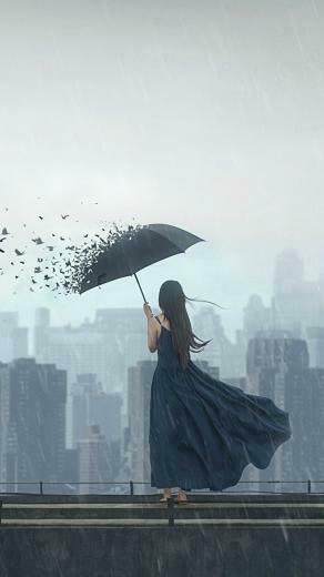 Rain Umbrella Wallpaper Top Background