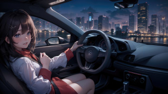 Anime Girl In Car 5k 4k HD Wallpaper Image