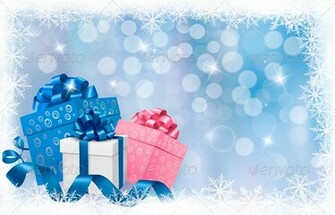 Christmas Background With Gift Boxes And Ribbons Seasons