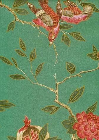 Manchu Wallpaper Depicting Dark Pink Birds The Trees Are