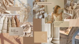 Beige Aesthetic Laptop Background Wallpaper