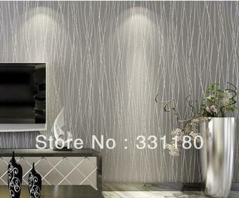 Textile Wallpaper Thin Vertical Stripes Flocking Wall