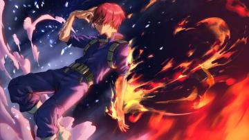 Shoto Todoroki Fire 4k Wallpaper