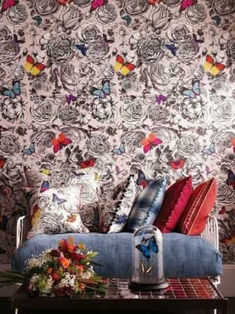 Butterflies Also Appear In A Myriad Of Colours On Monochrome Ground