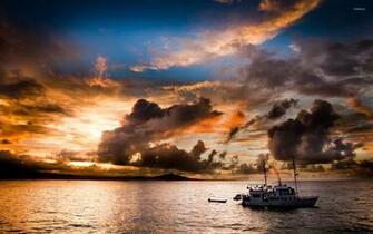 Glorious Sunset Above The Ocean Wallpaper Nature