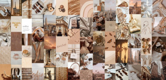 Boho Beige Trendy Aesthetic Wall Collage Kit Digital Wallpaper
