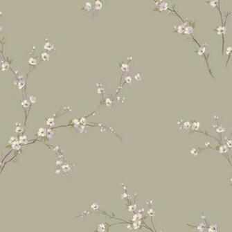 Grey And Purple Oriental Spring Blossoms Wallpaper Wall Sticker