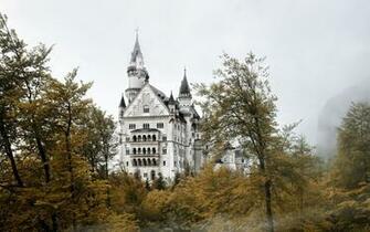 Neuschwanstein Castle Bavaria City Germany Gray