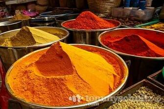 Fresh Indian Spices At A Street Market In New Delhi India