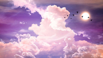 Purple Aesthetic Clouds Laptop Wallpaper