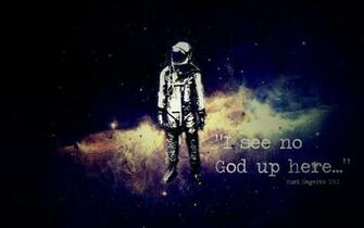 Think Atheist Wallpaper Gagarin Quote Lomo HD