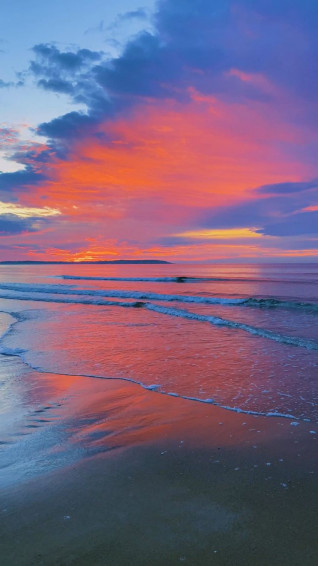 Pink Beach Sunset Wallpaper