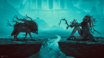Wolfmother 4k Resolution Wildlife Nature Fantasy Art Water