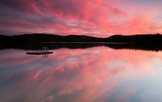 Reflection Of Pink Sky In The Lake Wallpaper And Image