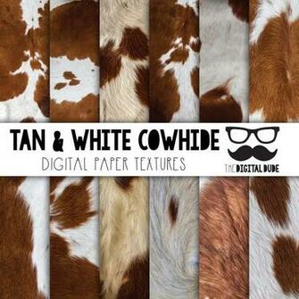 Premium Digital Paper Set Tan White Cowhide