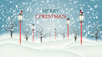 Christmas In The Snowy Park Wallpaper Holiday