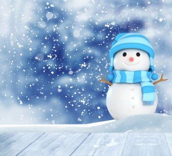 Snowman Background Snow Blue Wallpaper