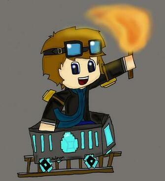 Dantdm Fan Art The Diamond Minecart By Endyrym