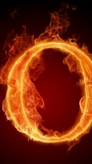 Burning Letter O Wallpaper iPhone