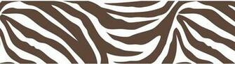 Brown And White Zebra Print Wall Pop Border Wallpaper