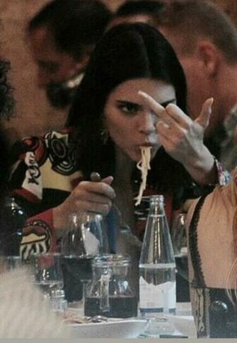 Kendall Jenner Flipping Off Paparazzi In