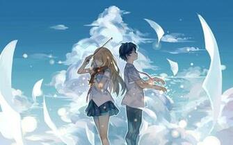 Wa Kimi No Uso Miyazono Kaori Arima Kousei Violin Wallpaper Background