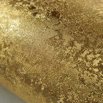 Gold Foil Wallpaper Brief Plain Solid Color Embossed