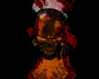 Flaming Skulls Wallpaper Skull